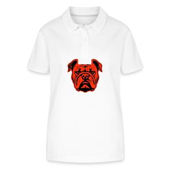 Tête de chien bouledogue - Polo bio ELLISER Stanley/Stella Femme - blanc - Devant - Anna (173cm)
