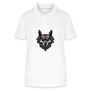 Wolf Kopf Krone - Stanley/Stella Frauen Bio-Poloshirt ELLISER - Weiß - Vorne - Anna (173cm)