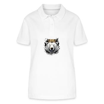 Ours Polaire Tête Portrait Animal Ours Polaire Couronne - Polo bio ELLISER Stanley/Stella Femme - blanc - Devant - Anna (173cm)