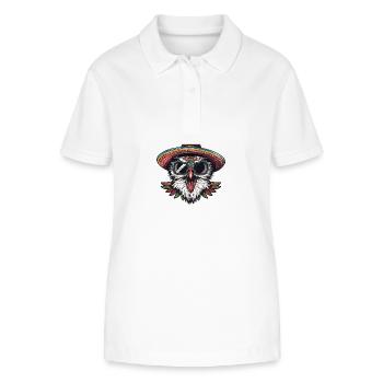 Eule Lustig Sombrero - Stanley/Stella Frauen Bio-Poloshirt ELLISER - Weiß - Vorne - Anna (173cm)