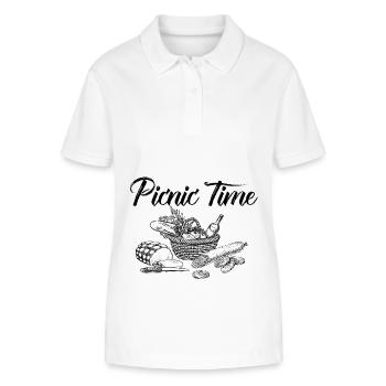 Picknick Zeit Shirt Sommer Natur Reisen - Stanley/Stella Frauen Bio-Poloshirt ELLISER - Weiß - Vorne - Anna (173cm)