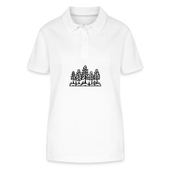 Wald Bäume - Stanley/Stella Frauen Bio-Poloshirt ELLISER - Weiß - Vorne - Anna (173cm)