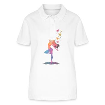Gymnastics Gift - Girls & Kids - Stanley/Stella Women’s Organic Polo Shirt ELLISER - white - Front - Anna (173cm)