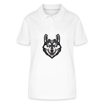 Husky Hund Krone - Stanley/Stella Frauen Bio-Poloshirt ELLISER - Weiß - Vorne - Anna (173cm)