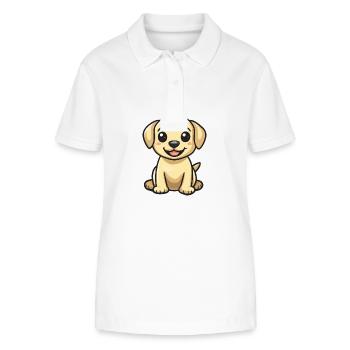 Labrador Hund Comic Baby - Stanley/Stella Frauen Bio-Poloshirt ELLISER - Weiß - Vorne - Anna (173cm)