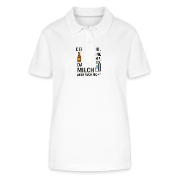 L’alcool ne résout aucun problème - Polo bio ELLISER Stanley/Stella Femme - blanc - Devant - Anna (173cm)