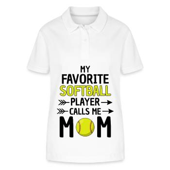 Softball Mama Spruch Softball Mutter - Stanley/Stella Frauen Bio-Poloshirt ELLISER - Weiß - Vorne - Anna (173cm)