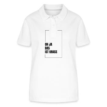 Oh yes that's crass, youth language saying design - Stanley/Stella Women’s Organic Polo Shirt ELLISER - white - Front - Anna (173cm)