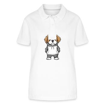 Saint Bernard Dog Funny - Stanley/Stella Women’s Organic Polo Shirt ELLISER - white - Front - Anna (173cm)
