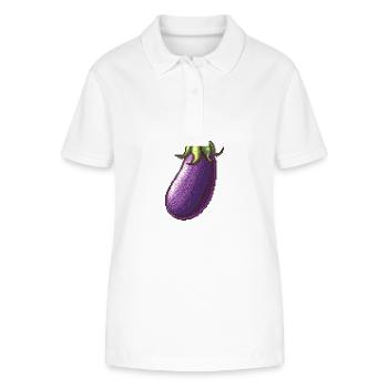 Icône pixel aubergine - Polo bio ELLISER Stanley/Stella Femme - blanc - Devant - Anna (173cm)