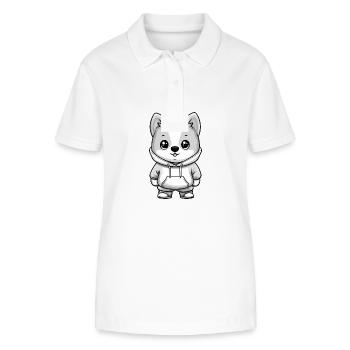 Samojede Hund Lustig - Stanley/Stella Frauen Bio-Poloshirt ELLISER - Weiß - Vorne - Anna (173cm)