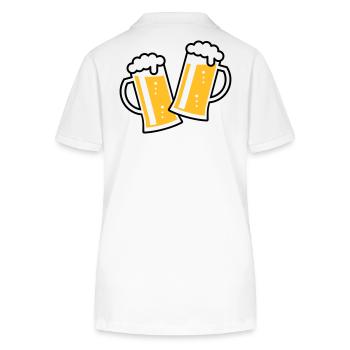 2 chopes à bière Toast (bière / chope à bière / 2C) - Polo bio ELLISER Stanley/Stella Femme - blanc - Dos - Anna (173cm)