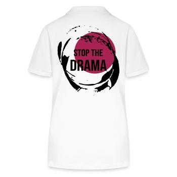 Stop The Drama Geschenk - Stanley/Stella Frauen Bio-Poloshirt ELLISER - Weiß - Hinten - Anna (173cm)