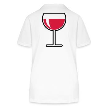Rotweinglas Rund Zu (Rotwein / Wein / 2C) - Stanley/Stella Frauen Bio-Poloshirt ELLISER - Weiß - Hinten - Anna (173cm)