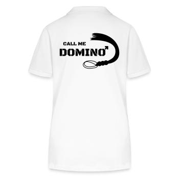 Call me Domino Peitsche Sex Geschenk Domina - Stanley/Stella Frauen Bio-Poloshirt ELLISER - Weiß - Hinten - Anna (173cm)