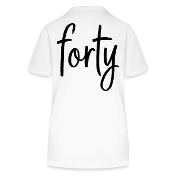forty 40 Geburtstag Jubiläum Geschenk - Stanley/Stella Frauen Bio-Poloshirt ELLISER - Weiß - Hinten - Anna (173cm)