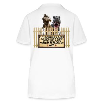 TREX Femme Blague Signe Tee - Polo bio ELLISER Stanley/Stella Femme - blanc - Dos - Anna (173cm)
