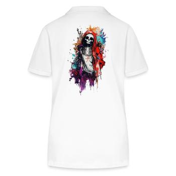 Skeleton in red cape Day of the Dead - Stanley/Stella Women’s Organic Polo Shirt ELLISER - white - Back - Anna (173cm)