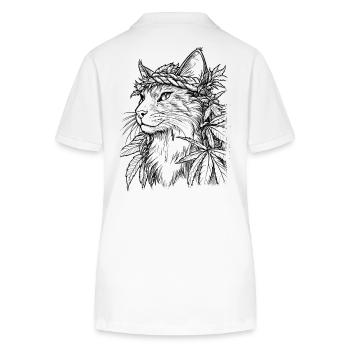 Cat with Hemp Wreath: Majestic House Tiger - Stanley/Stella Women’s Organic Polo Shirt ELLISER - white - Back - Anna (173cm)