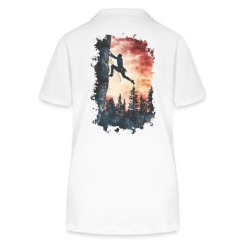 Escalade Alpes : sommet à la limite, aventure en plein air - Polo bio ELLISER Stanley/Stella Femme - blanc - Dos - Anna (173cm)