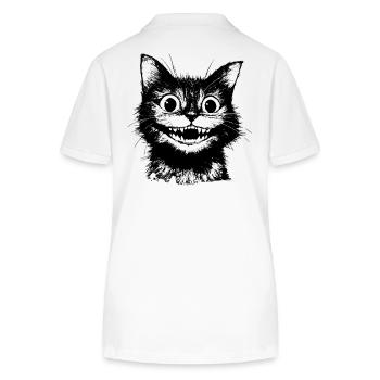 Süße schwarze Grinsekatze – lustiges Gothic Motiv - Stanley/Stella Frauen Bio-Poloshirt ELLISER - Weiß - Hinten - Anna (173cm)