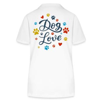 Hundeliebe Drehbuch - Stanley/Stella Frauen Bio-Poloshirt ELLISER - Weiß - Hinten - Anna (173cm)