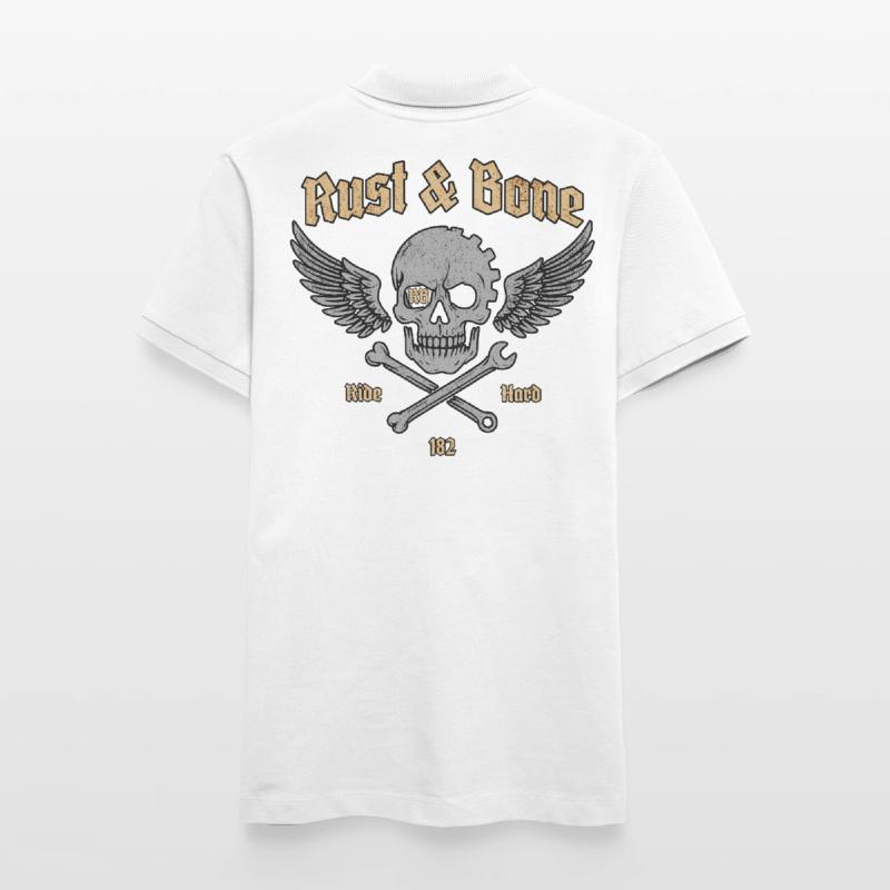 Rust Bone Motorrad Skull Wing Design Stanley/Stella Frauen Bio-Poloshirt ELLISER