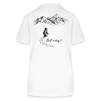 Penguin Mais pourquoi motivation Antarctica Rétroimpression - Polo bio ELLISER Stanley/Stella Femme - blanc - Dos - Anna (173cm)