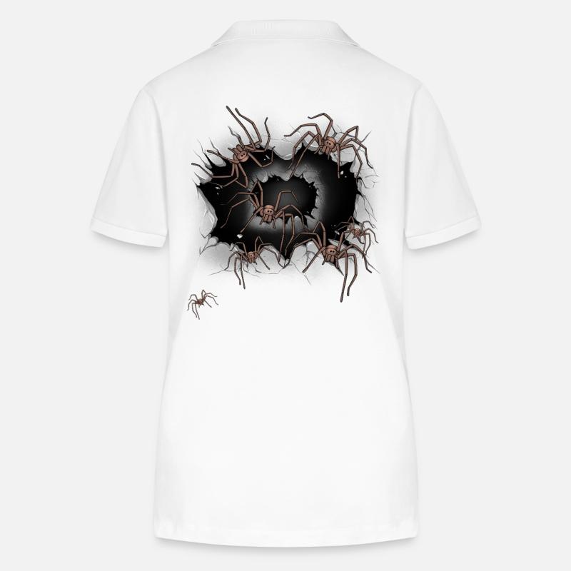 araignées araignées Halloween - Polo bio ELLISER Stanley/Stella Femme - blanc