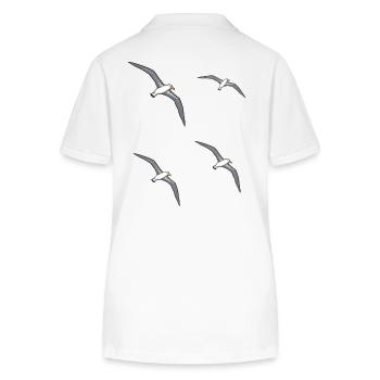 Albatros lac mouettes oiseaux côte plage - Polo bio ELLISER Stanley/Stella Femme - blanc - Dos - Anna (173cm)