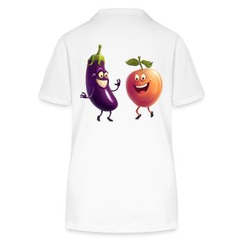 Eggplant and peach happy together - Stanley/Stella Women’s Organic Polo Shirt ELLISER - white - Back - Anna (173cm)