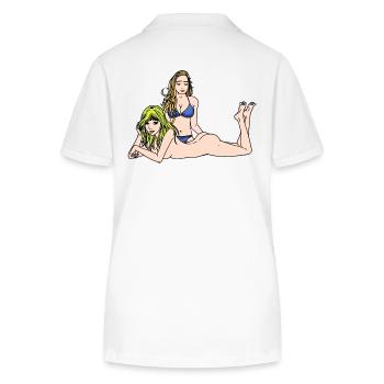 Sexy Girls Erotic Naked Woman Bikini Fantasy - Stanley/Stella Women’s Organic Polo Shirt ELLISER - white - Back - Anna (173cm)