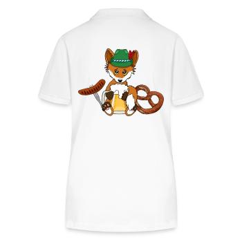 Fuchs Bier Bratwurst Brezel Bayern Fest Oktober - Stanley/Stella Frauen Bio-Poloshirt ELLISER - Weiß - Hinten - Anna (173cm)