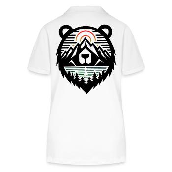 Bear Silhouette & Mountains - Stanley/Stella Women’s Organic Polo Shirt ELLISER - white - Back - Anna (173cm)