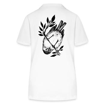 Kleiner frecher Vogel - Stanley/Stella Frauen Bio-Poloshirt ELLISER - Weiß - Hinten - Anna (173cm)