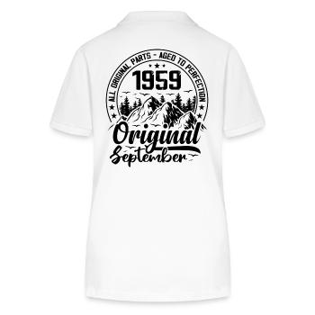 1959 September Original 65 Year Old Birthday Gift - Stanley/Stella Women’s Organic Polo Shirt ELLISER - white - Back - Anna (173cm)