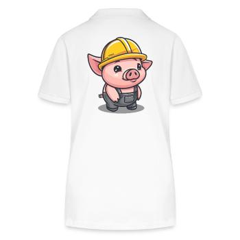 Work as a craftsman construction worker pig - Stanley/Stella Women’s Organic Polo Shirt ELLISER - white - Back - Anna (173cm)