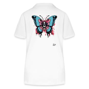 Clown Schmetterling - Stanley/Stella Frauen Bio-Poloshirt ELLISER - Weiß - Hinten - Anna (173cm)