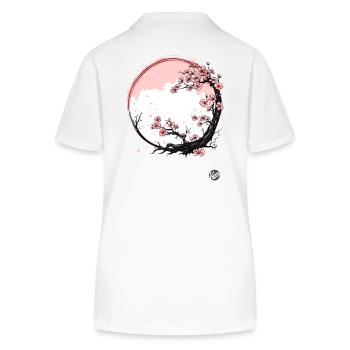 Japanese cherry blossoms - Stanley/Stella Women’s Organic Polo Shirt ELLISER - white - Back - Anna (173cm)