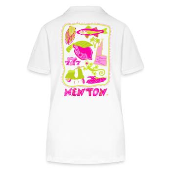 Chin Pop Art - Sommer Bunte Illustration - Stanley/Stella Frauen Bio-Poloshirt ELLISER - Weiß - Hinten - Anna (173cm)