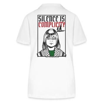 Silence is complicity, Free Gaza, Free Palestine - Polo bio ELLISER Stanley/Stella Femme - blanc - Dos - Anna (173cm)