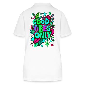 good vibes only - Stanley/Stella Frauen Bio-Poloshirt ELLISER - Weiß - Hinten - Anna (173cm)