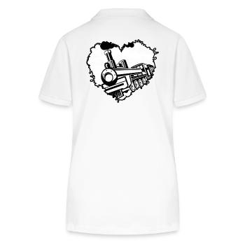 Eisenbahn Lokführer Bahnhof Eisenbahner - Stanley/Stella Frauen Bio-Poloshirt ELLISER - Weiß - Hinten - Anna (173cm)