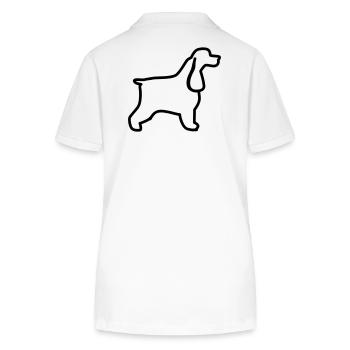 Plan cocker anglais - Polo bio ELLISER Stanley/Stella Femme - blanc - Dos - Anna (173cm)