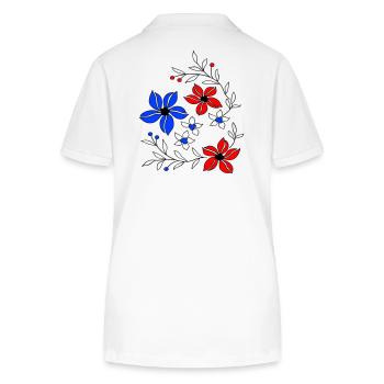 Blumenranke, Ornament - Stanley/Stella Frauen Bio-Poloshirt ELLISER - Weiß - Hinten - Anna (173cm)