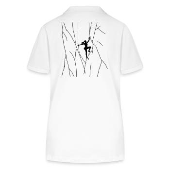 Girl climbs on rock outdoor bouldering free solo - Stanley/Stella Women’s Organic Polo Shirt ELLISER - white - Back - Anna (173cm)