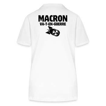 anti-war, Macron, stop war - Stanley/Stella Women’s Organic Polo Shirt ELLISER - white - Back - Anna (173cm)