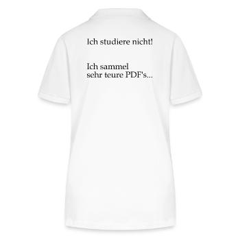 Unispruch "sehr teure PDFs" Geschenk, Studenten - Stanley/Stella Frauen Bio-Poloshirt ELLISER - Weiß - Hinten - Anna (173cm)