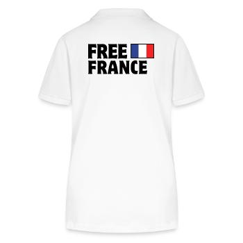 France, je suis Français, vive la France - Polo bio ELLISER Stanley/Stella Femme - blanc - Dos - Anna (173cm)