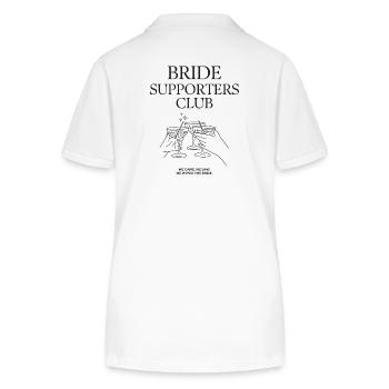 Bride Supporters Club - Bachelor Party Shirt - Stanley/Stella Women’s Organic Polo Shirt ELLISER - white - Back - Anna (173cm)